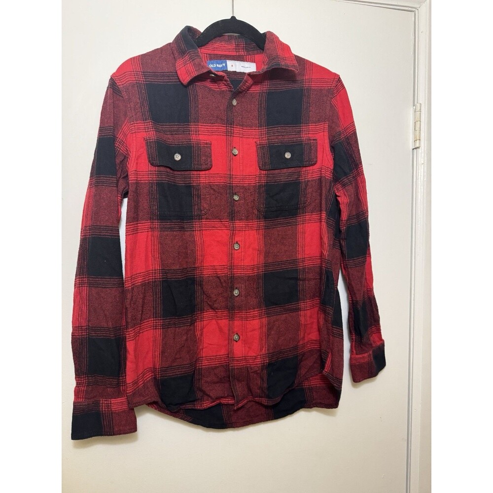Old Navy Menβs Plaid Shirt Red/Black Size Small